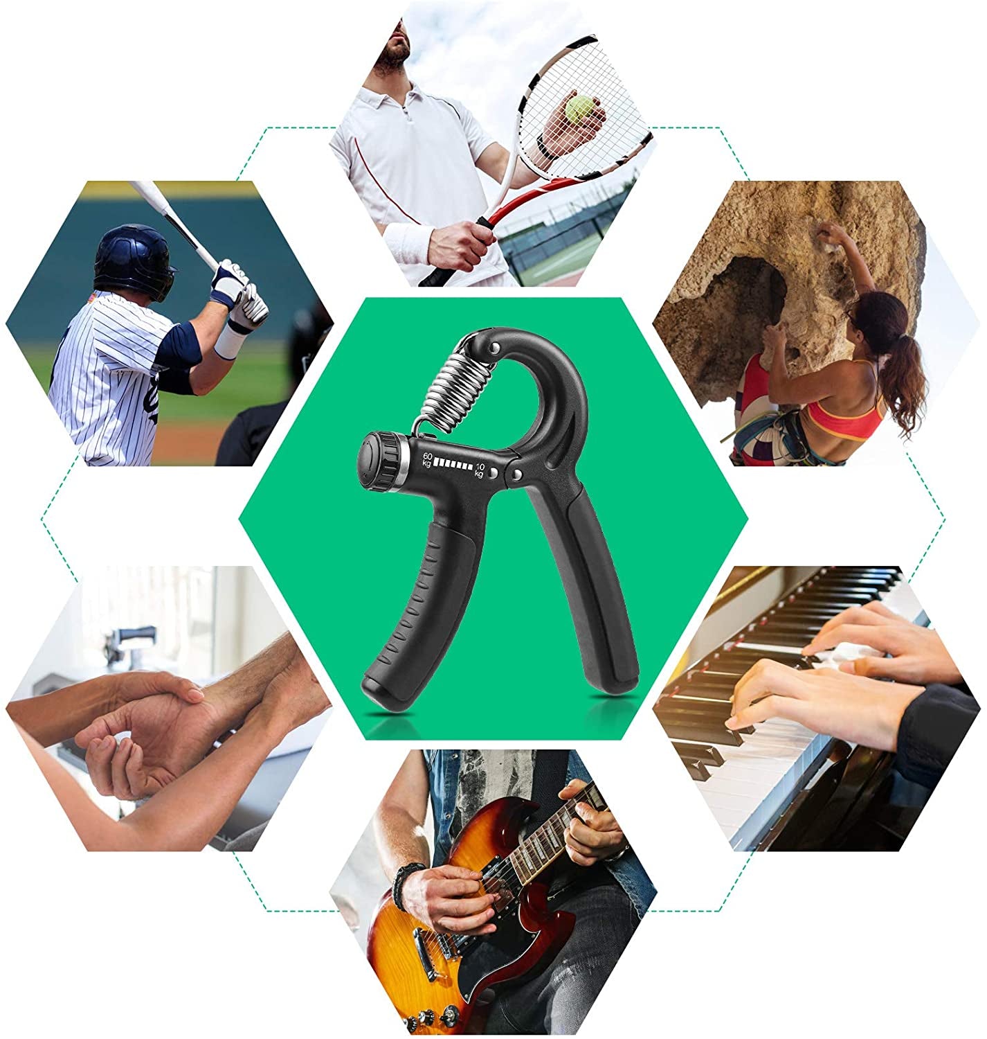 Adjustable Grip Strength Trainer for Enhanced Forearm Strength - Ideal for Musicians and Athletes
