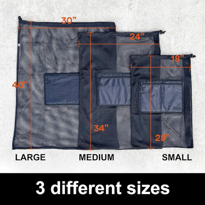 Extra Large Heavy-Duty Mesh Bag for Sports Equipment and Beach Gear with Adjustable Shoulder Strap and Secure Side Pocket