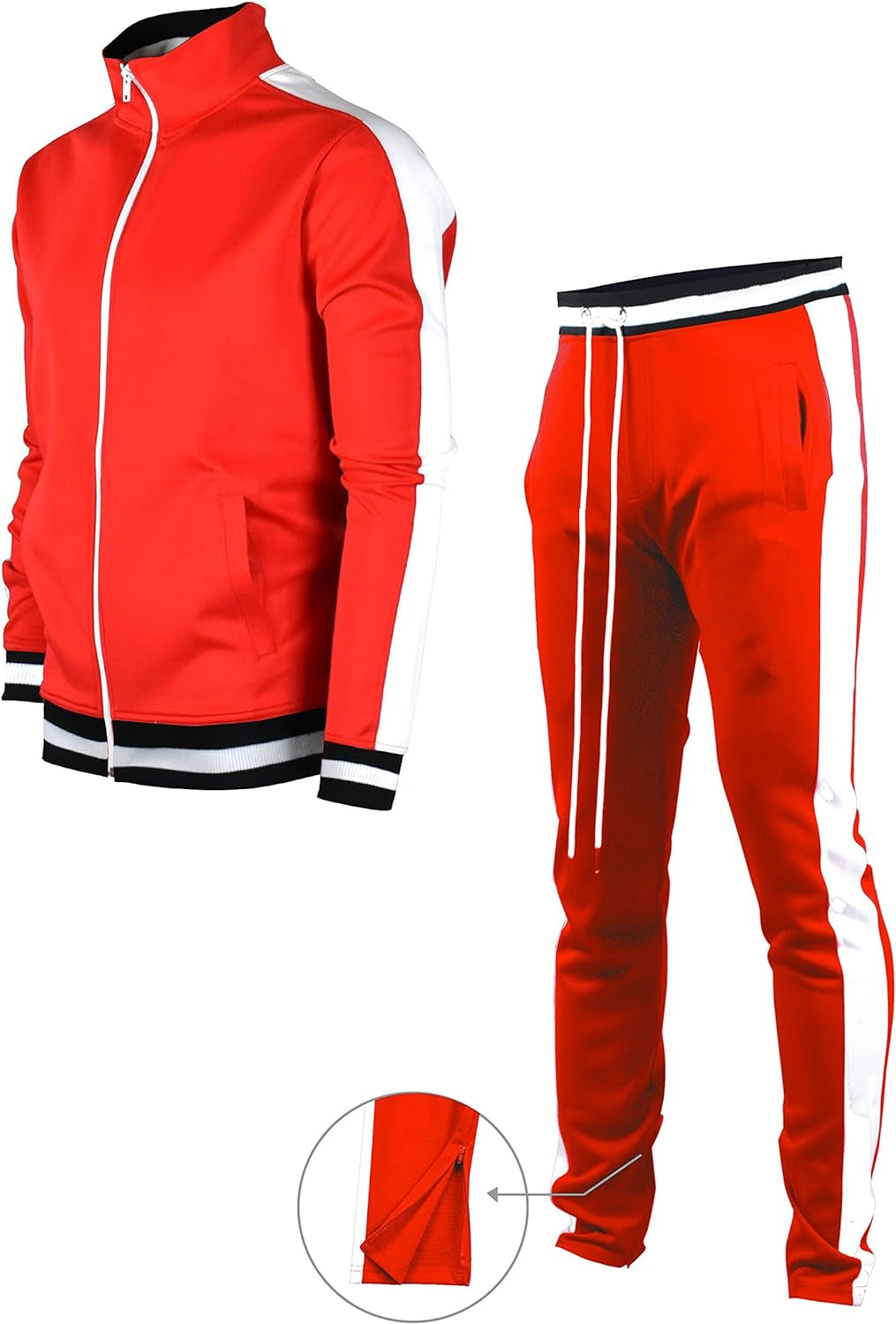 Men's Urban Hip Hop Premium Track Jacket - Slim Fit with Side Taping Sportswear