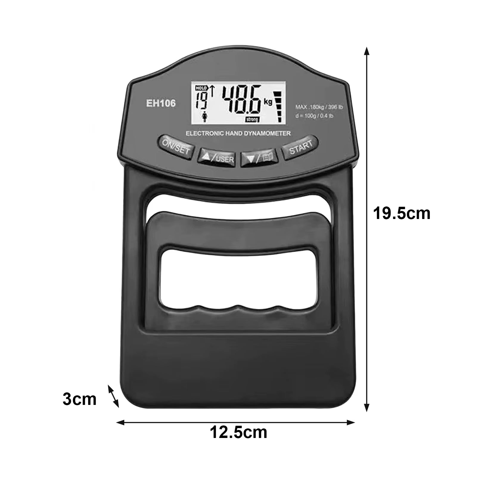 Digital Grip Strength Tester with LED Display for Hand Strength Evaluation