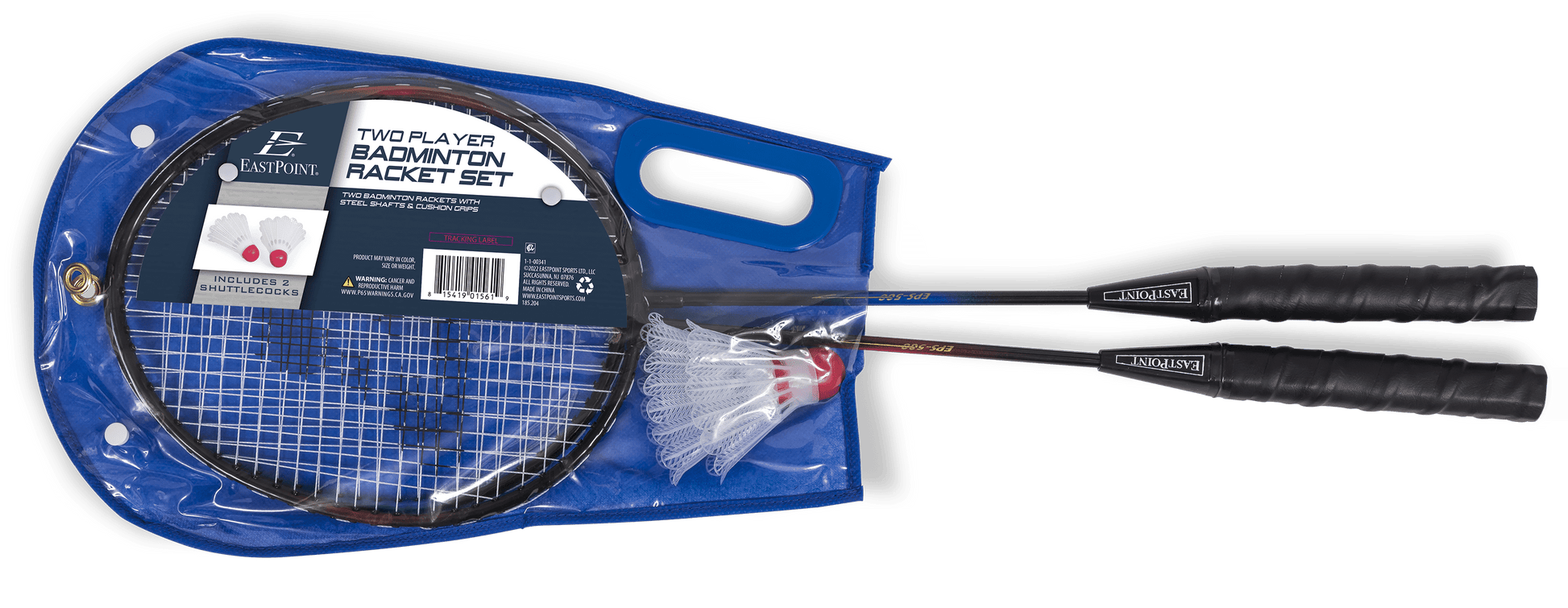 Professional 2-Player Badminton Racket Set with Steel Shafts and 2 Shuttlecock Birdies