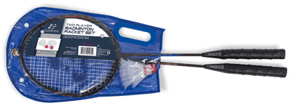 Professional 2-Player Badminton Racket Set with Steel Shafts and 2 Shuttlecock Birdies