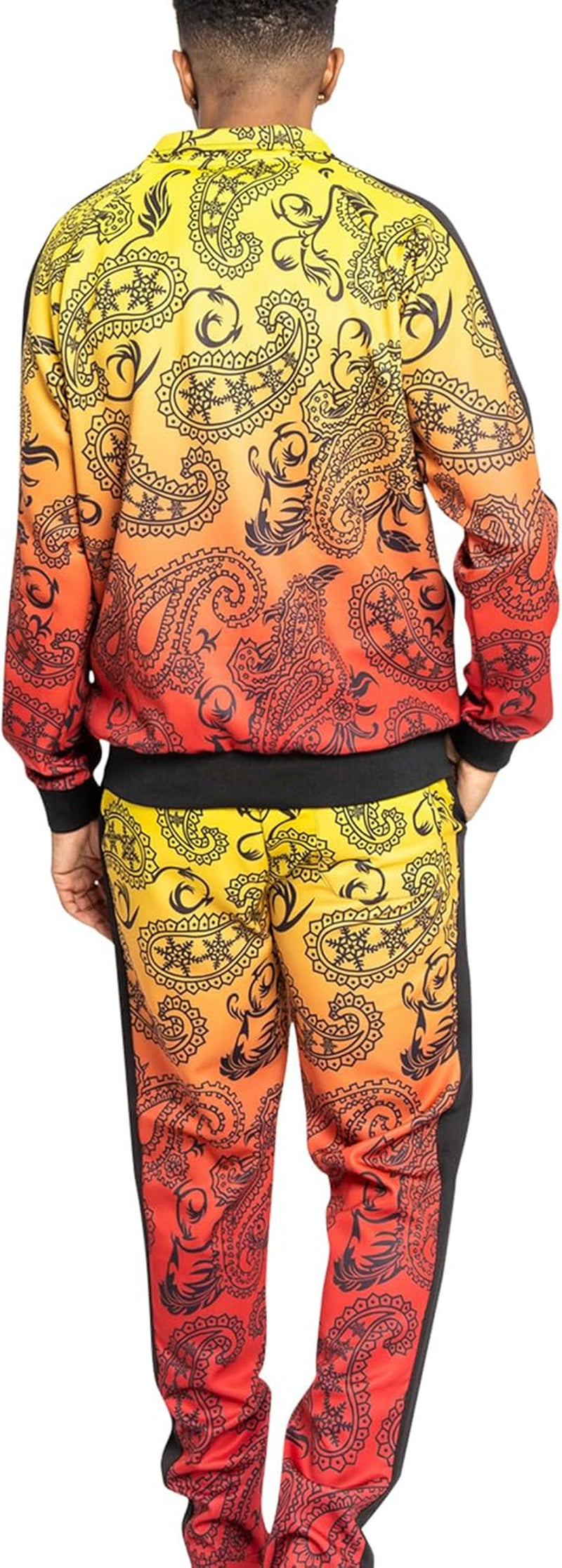 Men'S 2-Piece Tracksuit Set Cotton Blend Zip-Up Jogging Sweatsuit with Trim Detail S-5XL
