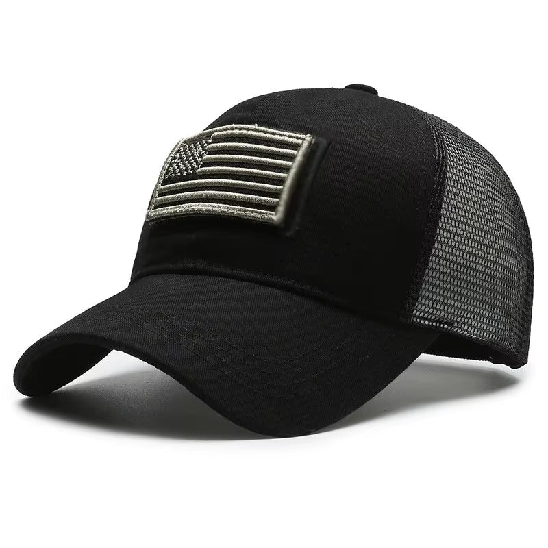 Women's and Men's Breathable Mesh Baseball Cap with Embroidered Personality Stickers - Spring and Summer Outdoor Sunscreen Hat