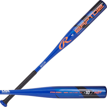 Raptor Youth Baseball Bat - USA -10 - One-Piece Aluminum