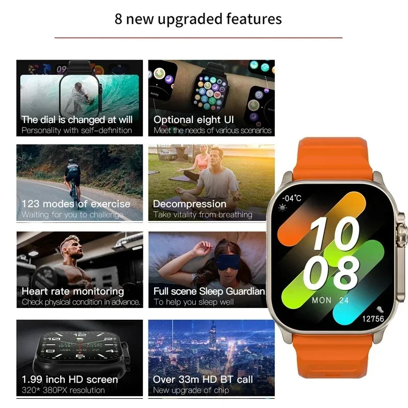 2026 Men's Smart Watch with 2.01-Inch HD Display, Bluetooth Calling, Health and Fitness Tracking, Multi-Sport Modes for Android and iOS